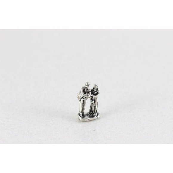 Sterling Silver Wedding Couple Man and Woman Charm - Picture 1 of 5